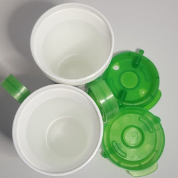 Set of 2 Disney Parks Rapid Refill Travel Mug Green Mickey, Minnie, Pluto, etc. - Picture 2 of 3